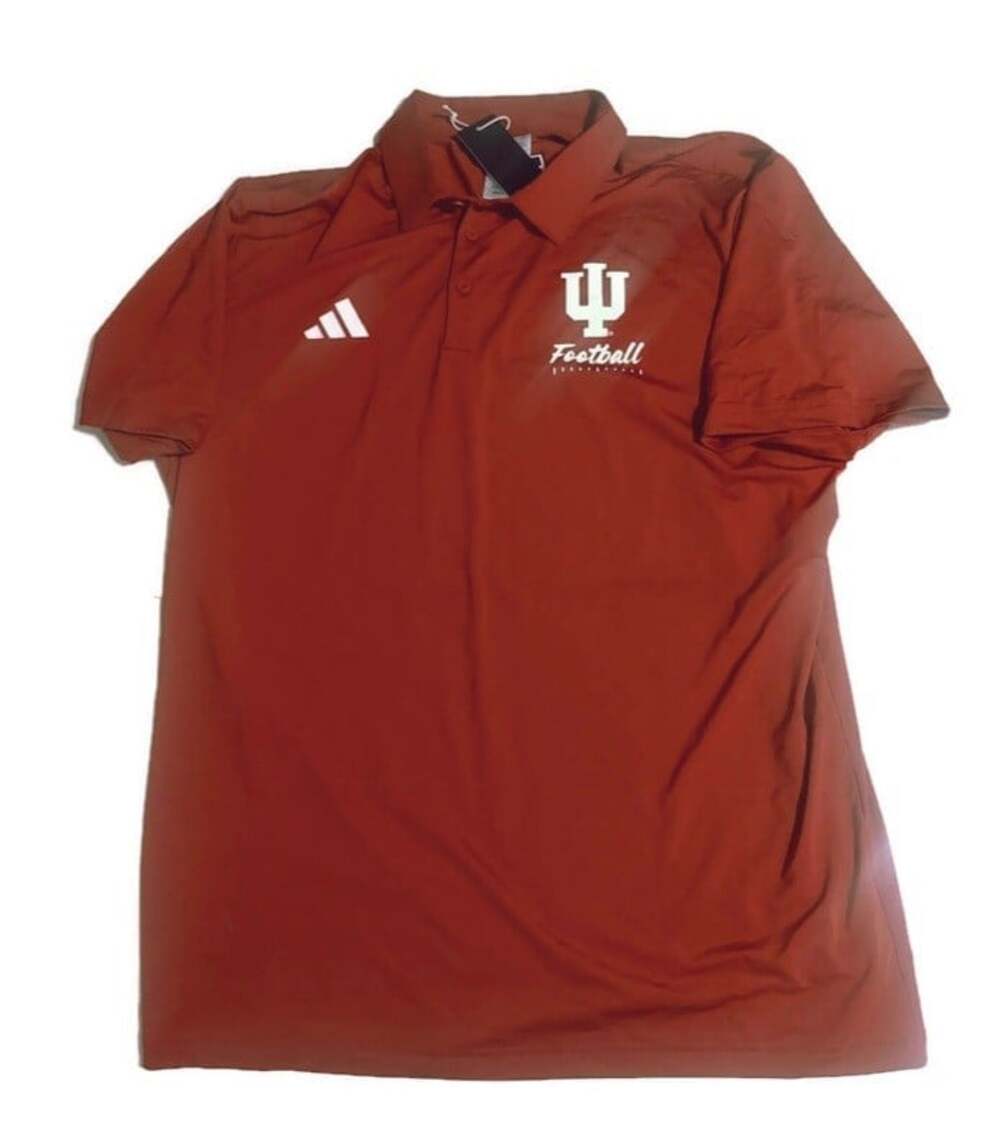 adidas Indiana Hoosiers Football Ultimate365 Polo Golf Shirt Red Mens Size XL